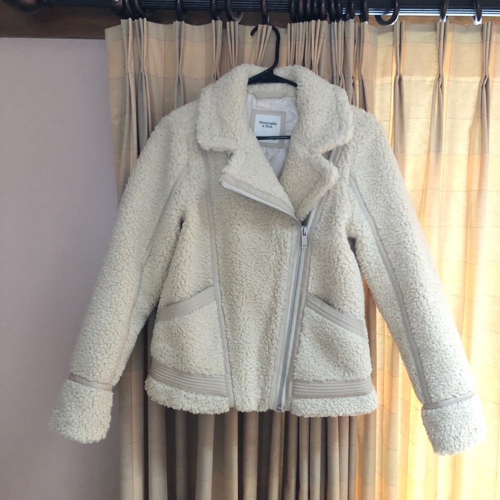 Abercrombie & Fitch Sherpa Moto Jacket
